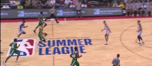 NBA Summer League Las Vegas games continue on Sunday, July 9th, with the Celtics in action. [Image via NBA/YouTube]
