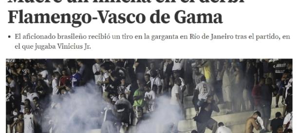 Jornal destaca a morte de vascaíno Jornal destaca a morte de vascaíno