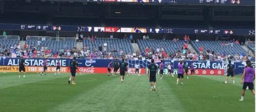 Real Madrid trains at Soldier Field in Chicago (Twitter Jeff Carlisle)