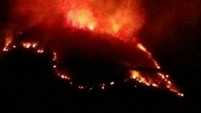 Incendio sul Monte Morrone a Sulmona