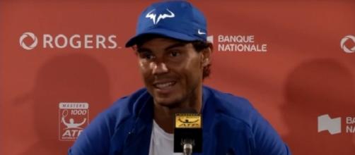 Rafael Nadal during a press conference at Rogers Cup/ Photo: screenshot via Tennis HD channel on Youtube