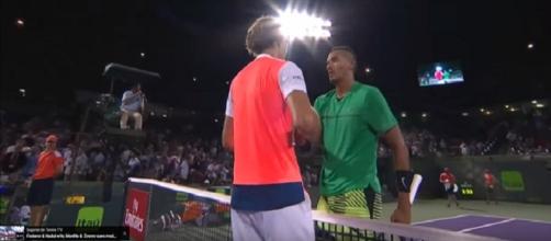 Zverev and Kyrgios in Miami/ Photo: screenshot via Tennis TV channel on YouTube
