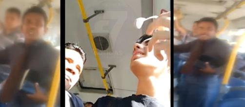 Caso do suposto pastor assediando jovem dentro de ônibus viraliza na web (Foto: Captura de vídeo)