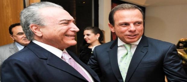 Michel Temer ao lado de João Doria Michel Temer ao lado de João Doria