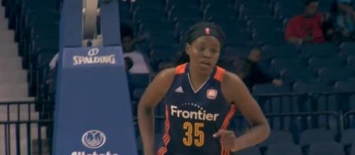 Jonquel Jones and the Connecticut Sun try to make it five-straight wins when they host the Dallas Wings Saturday night. [Image via WNBA/YouTube]