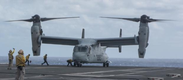 The osprey which is also grounded after 3 killed.https://pixabay.com/en/mv-22b-osprey-usn-united-states-navy-2505121/ The osprey which is also grounded after 3 killed.https://pixabay.com/en/mv-22b-osprey-usn-united-states-navy-2505121/