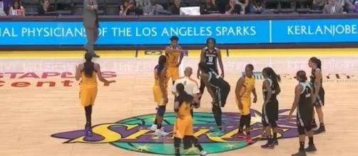 The Sparks and Liberty will meet up for a Sunday afternoon game on the WNBA schedule. [Image via WNBA/YouTube]
