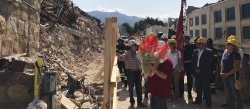 La cerimonia pre-gara nel centro storico di Amatrice (Foto organizzatori)