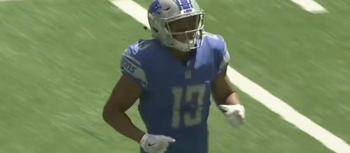 Kenny Golladay's two touchdown catches helped lead the Lions to a 24-10 win over the Colts. [Image via NFL/YouTube]