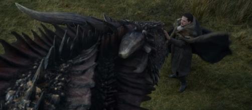 Jon Snow's moment with Drogon in Eastwatch (Source: GameofThrones via YouTube)