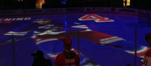 Pregame NY Rangers' ice at MSG prior to 2016-17 playoff home opener provided by Matthew Blittner