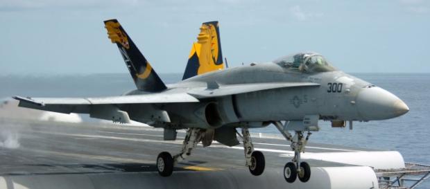 F-18A takes off (United States Navy wikimedia) F-18A takes off (United States Navy wikimedia)