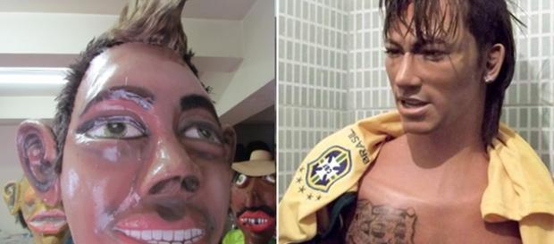 Fãs do jogador Neymar não aprovaram bonecos feitos em homenagem ao craque Fãs do jogador Neymar não aprovaram bonecos feitos em homenagem ao craque