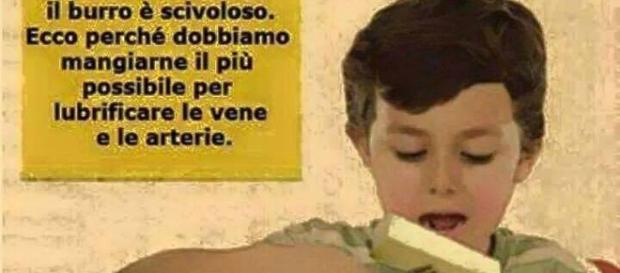 Pubblicità anni 60 del burro, descritto come un alimento buono per le arterie Pubblicità anni 60 del burro, descritto come un alimento buono per le arterie