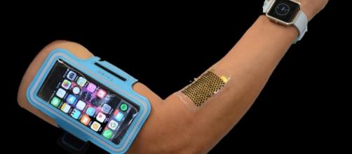 The flexible biofuel cells can power wearable electronics.- University of California San Diego Youtube screen grab