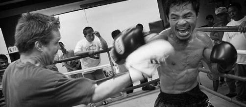 Freddie Roach and Manny Pacquiao/ photo by Roger Alcantara via Flickr