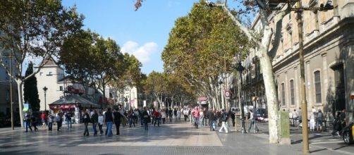 La Rambla street, where the attack took place, Barcelona | https://tinyurl.com/ybwx7fht