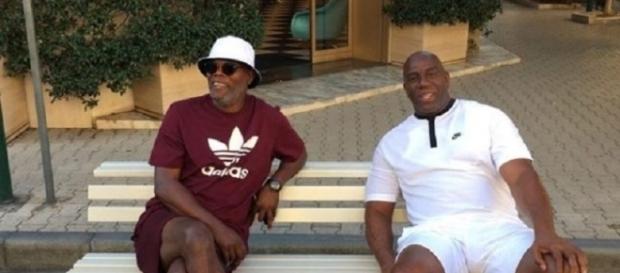 Samuel JAckson e Magic Johnson a Forte dei Marmi Samuel JAckson e Magic Johnson a Forte dei Marmi