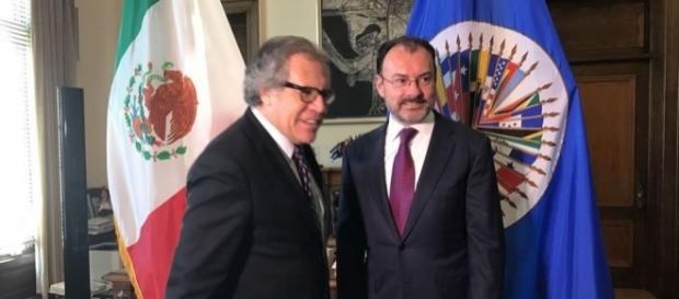 Luis Almagro secretario general de la OEA y Luis Videgaray canciller de México, intervienen en la política interior de Venezuela (foto televisa) Luis Almagro secretario general de la OEA y Luis Videgaray canciller de México, intervienen en la política interior de Venezuela (foto televisa)