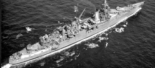 USS Indianapolis underway at sea, in 1943-1944 (Credit – wikimediacommons)