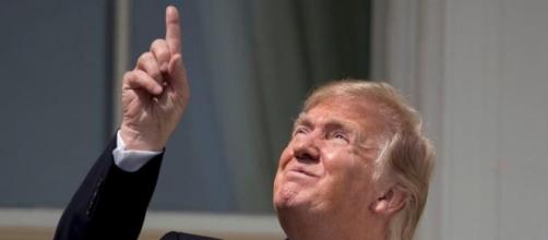 The one rule of Monday's total solar eclipse was not to look at it without special glasses - Trump did. | NYDailyNews/Twitter