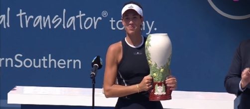 Muguruza has won 2017 Cincinnati Premier 5 event/ Photo: screenshot via WTA channel on YouTube