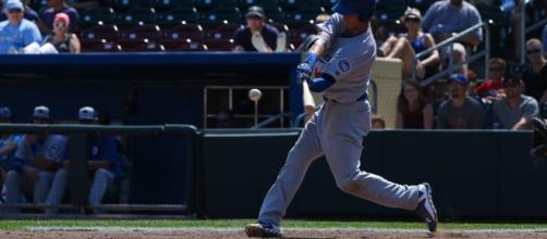 Dodgers top prospect Cody Bellinger hitting a double | Flickr - flickr.com