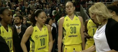 Sue Bird, Breanna Stewart and the Seattle Storm look to move closer to the playoffs with a win on Wednesday. [Image via WNBA/YouTube]