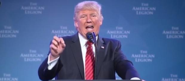 Donald Trump at speech, via Twitter Donald Trump at speech, via Twitter