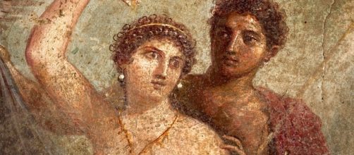 Venus y Marte en un fresco de Pompeya hoy en el Museo Arqueológico Nacional de Nápoles