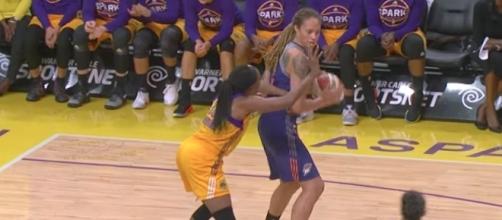 It's Brittney Griner vs. Nneka Ogwumike as the Sparks and Mercury battle on Thursday night on ESPN2. [Image via WNBA/YouTube]