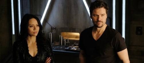 Two (Melissa O'Neill) and Three (Anthony Lemke) in 'Nowhere to Go'/Photo used with permission, 'Dark Matter'/NBC