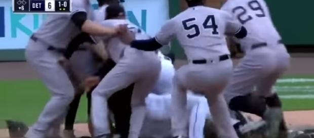 New York Yankees brawl: Gary Sanchez is a coward, should be suspended - Youtube screen capture / Sports World New York Yankees brawl: Gary Sanchez is a coward, should be suspended - Youtube screen capture / Sports World
