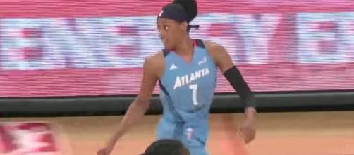Brittney Sykes and the Atlanta Dream host the Indiana Fever on Saturday night. [Image via WNBA/YouTube]