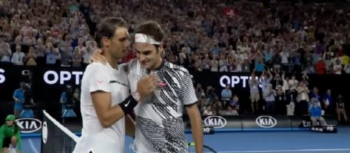 Nadal and Federer at the end of 2017 Australian Open final/ Photo: screenshot via ATPWorld Tour channel on YouTube