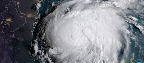Hurricane Harvey hits the gulf of Mexico, satellite image/ / [Image by NOAA Satellites via Flickr, Public Domain]