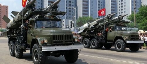 Missiles on display on North Korea Victory Day (Credit – Stefan Krasowski – wikimediacommons)