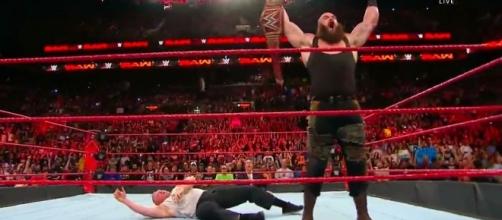 Brock Lesnar was again destroyed by Braun Strowman at Raw Image credits- Youtube/WLive