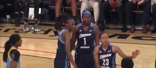 The Atlanta Dream took the Indiana Fever down in overtime for their second-straight win. [Image via WNBA/YouTube]