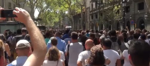 The protest march in Spain. Courtesy: Storyful News/YouTube