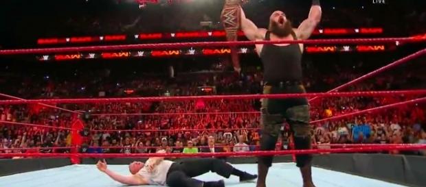 Brock Lesnar was again destroyed by Braun Strowman at Raw Image credits- Youtube/WLive Brock Lesnar was again destroyed by Braun Strowman at Raw Image credits- Youtube/WLive