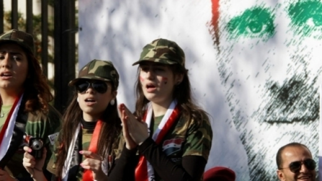 Siria, una manifestazione di supporto al presidente Bashar al-Assad