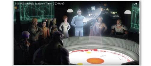Everyone gathered around the honorable via Star Wars official Youtube