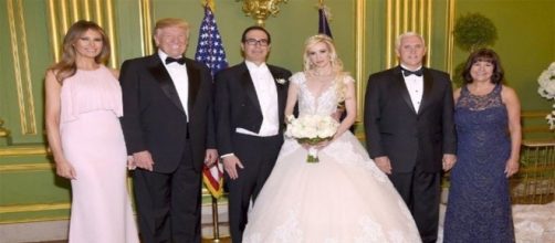 This photo with the Trumps will cost Louise Linton an invitation to appear in Vogue. Image credit - USA Today/YouTube