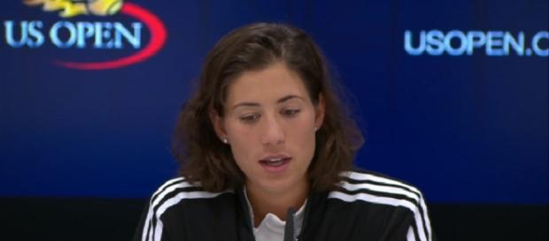 Garbine Muguruza during a press conference prior to US Open/ Photo: screenshot via Philip T Boosey channel on YouTube Garbine Muguruza during a press conference prior to US Open/ Photo: screenshot via Philip T Boosey channel on YouTube