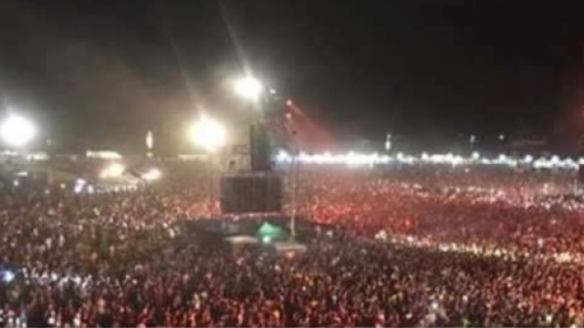 Una foto dall'alto della Notte della Taranta.