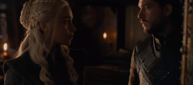Jon Snow and Daenerys Targaryen are said to be having a baby in "The Winds of Winter" novel. Photo by petyr_b/YouTube Screenshot Jon Snow and Daenerys Targaryen are said to be having a baby in "The Winds of Winter" novel. Photo by petyr_b/YouTube Screenshot