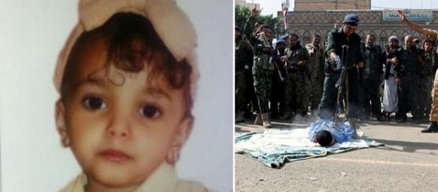 Execuția "monstrului" care a violat și a ucis o fetiță de trei ani în Yemen - Foto: colaj Daily Mail (sursă REUTERS ) Execuția "monstrului" care a violat și a ucis o fetiță de trei ani în Yemen - Foto: colaj Daily Mail (sursă REUTERS )