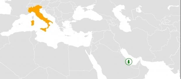 Italy-Qatar locator by Mikey641 via Wikimedia Commons Italy-Qatar locator by Mikey641 via Wikimedia Commons