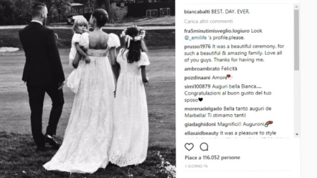 Bianca scrive sui social: "BEST. DAY. EVER."